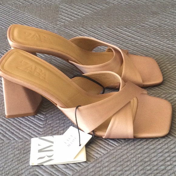 Zara Shoes - Zara size 8 (39) tan heels for women